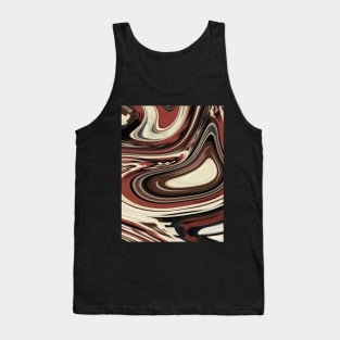 1980s retro mid century autumn colors burgundy brown swirl Tank Top